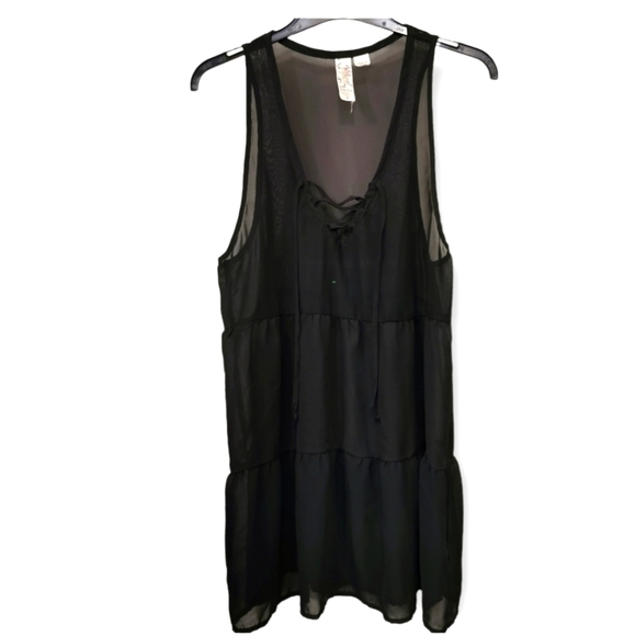 BLACK dress swim coverup see through - Picture 2 of 4